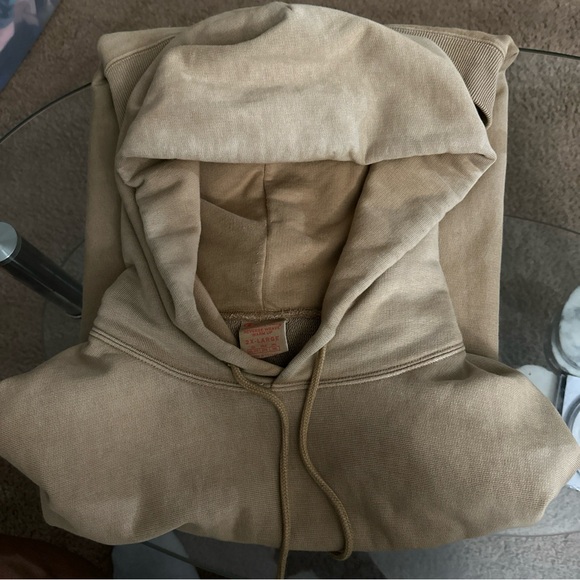 New Champion Mens 2XL Reverse Weave Sand Brown Tan Hooded Sweatshirt 217240 - Picture 3 of 6